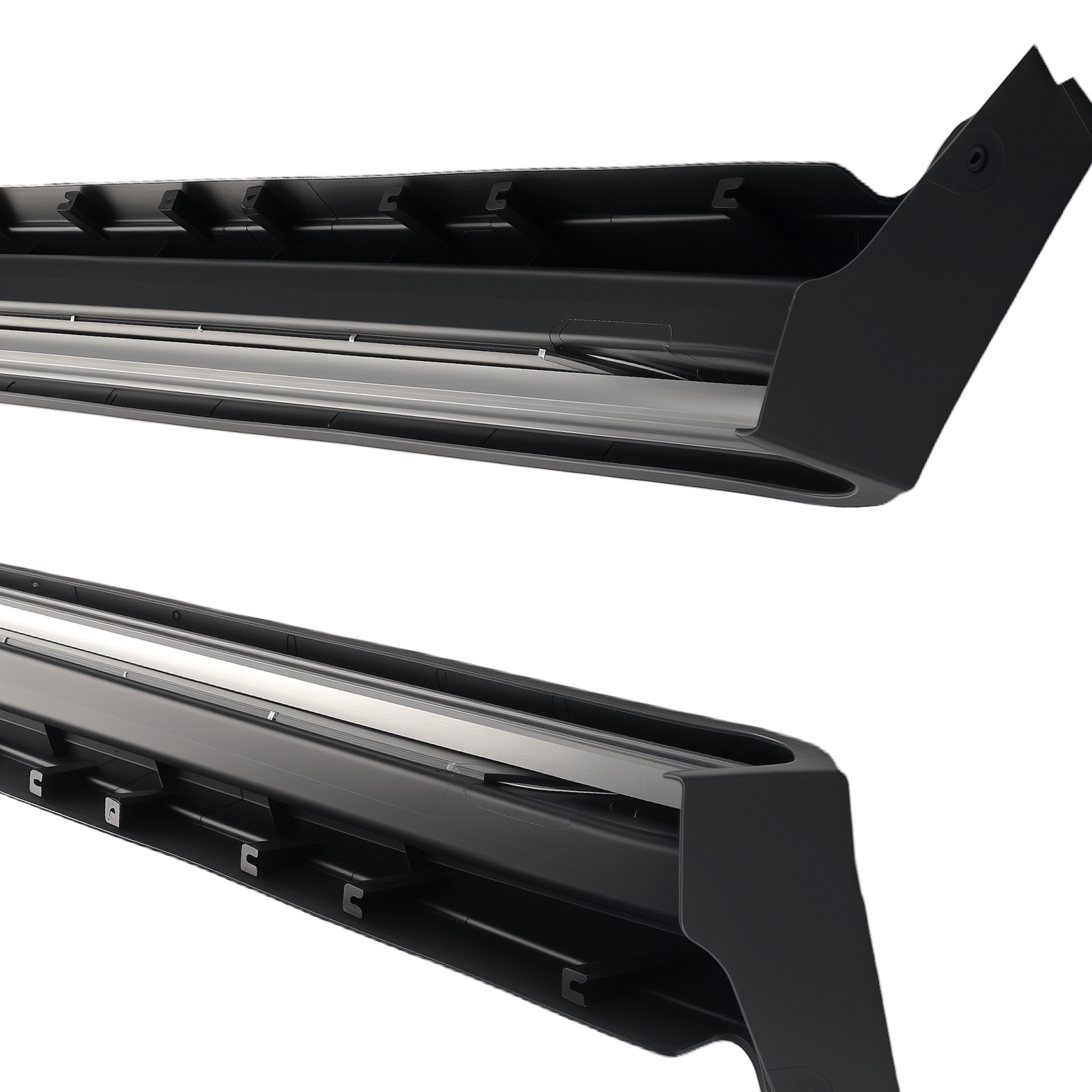 Aluminium Side Running Boards for Nissan X-Trail T32 14-20 Black Non-Slip Pair