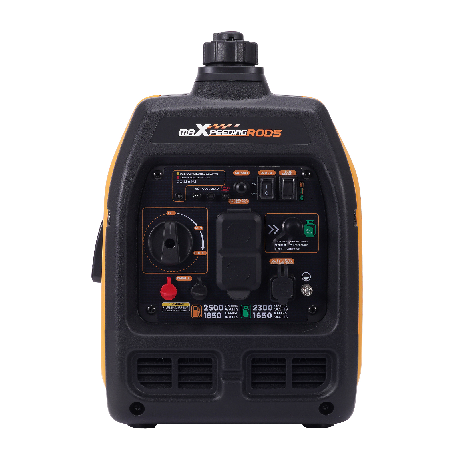 Dual Fuel 2500W Inverter Generator for Tailgating and Emergency Power