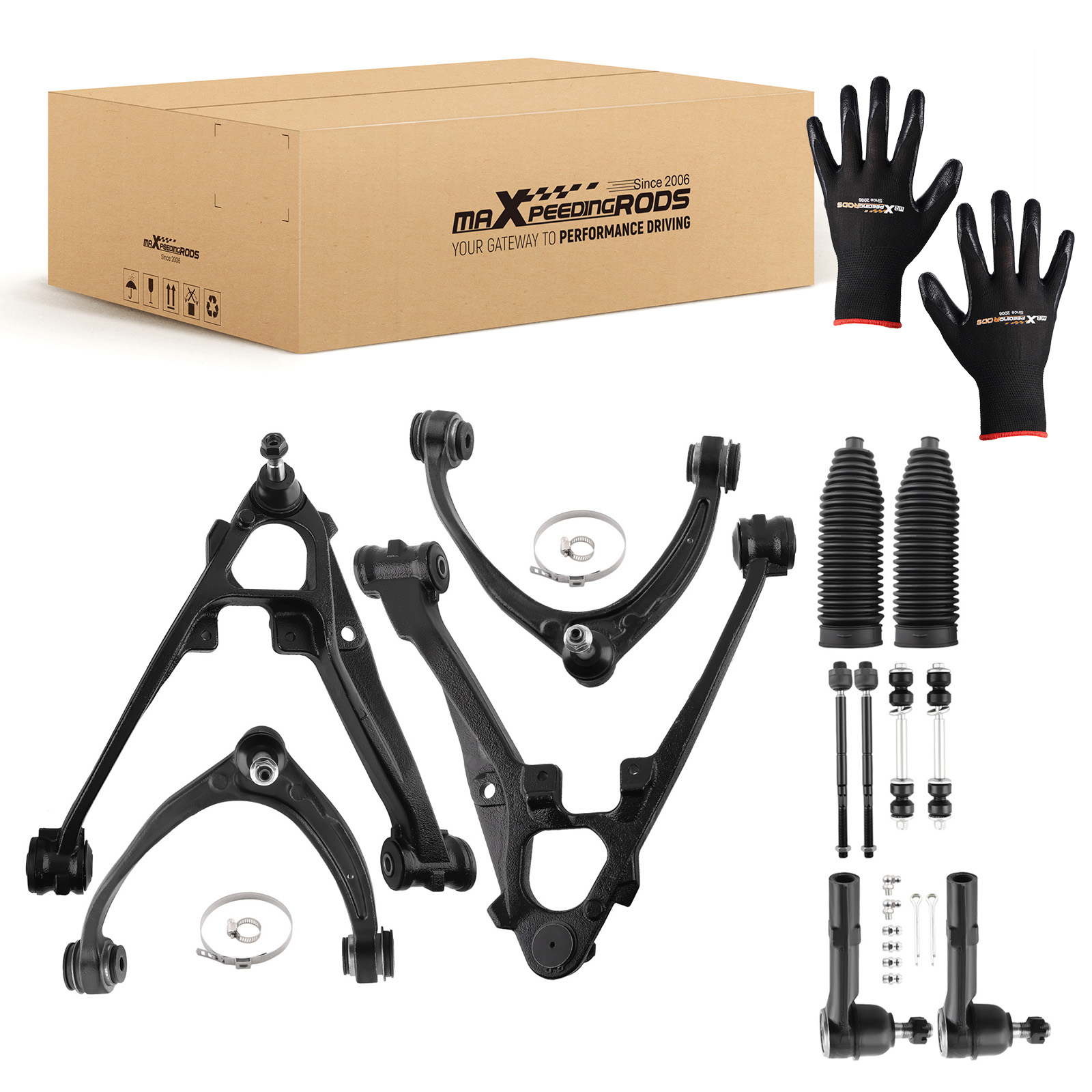 12x Front Upper Lower Control Arm Kit for 2007-2013 Chevy Silverado GMC Escalade