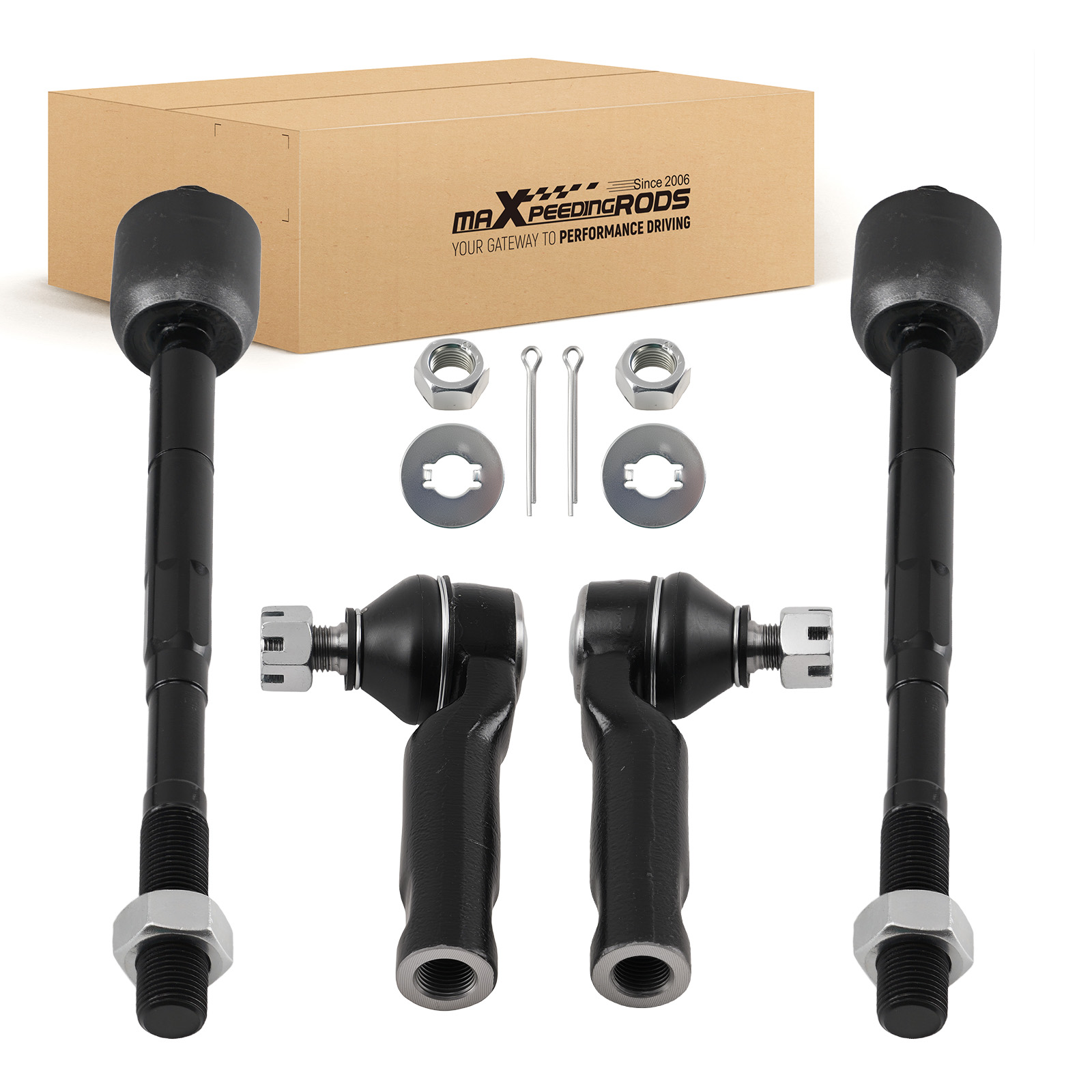 4PC Front Inner Outer Tie Rod for Toyota Tacoma 2005-2022 ES80895 EV800529