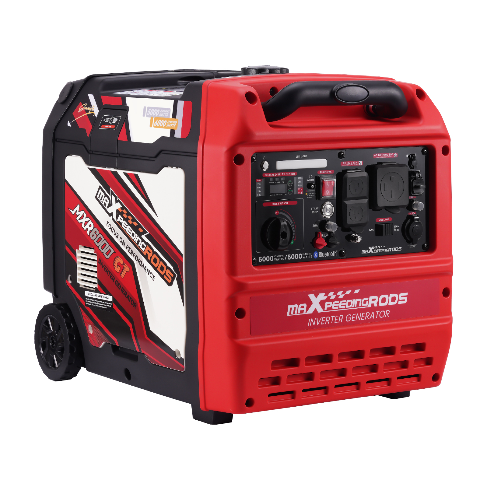 6KW App/Electric Start 120V/240V Inverter Generator Portable Gasoline  Co Alarm