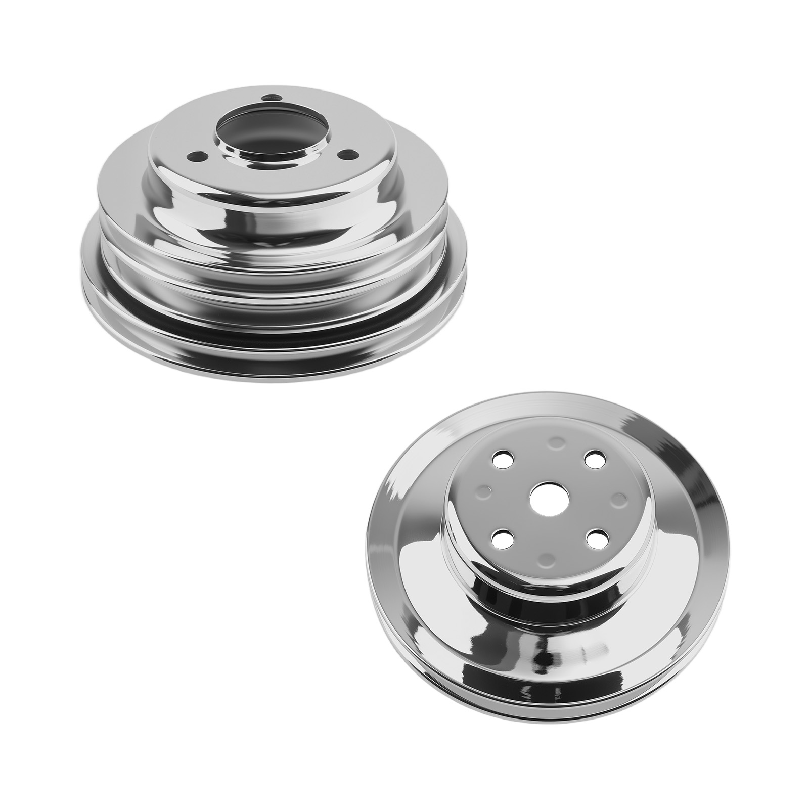 BBC Chrome Steering Pulley for Chevy 396 427 454 Crankshaft Water Pump Kit