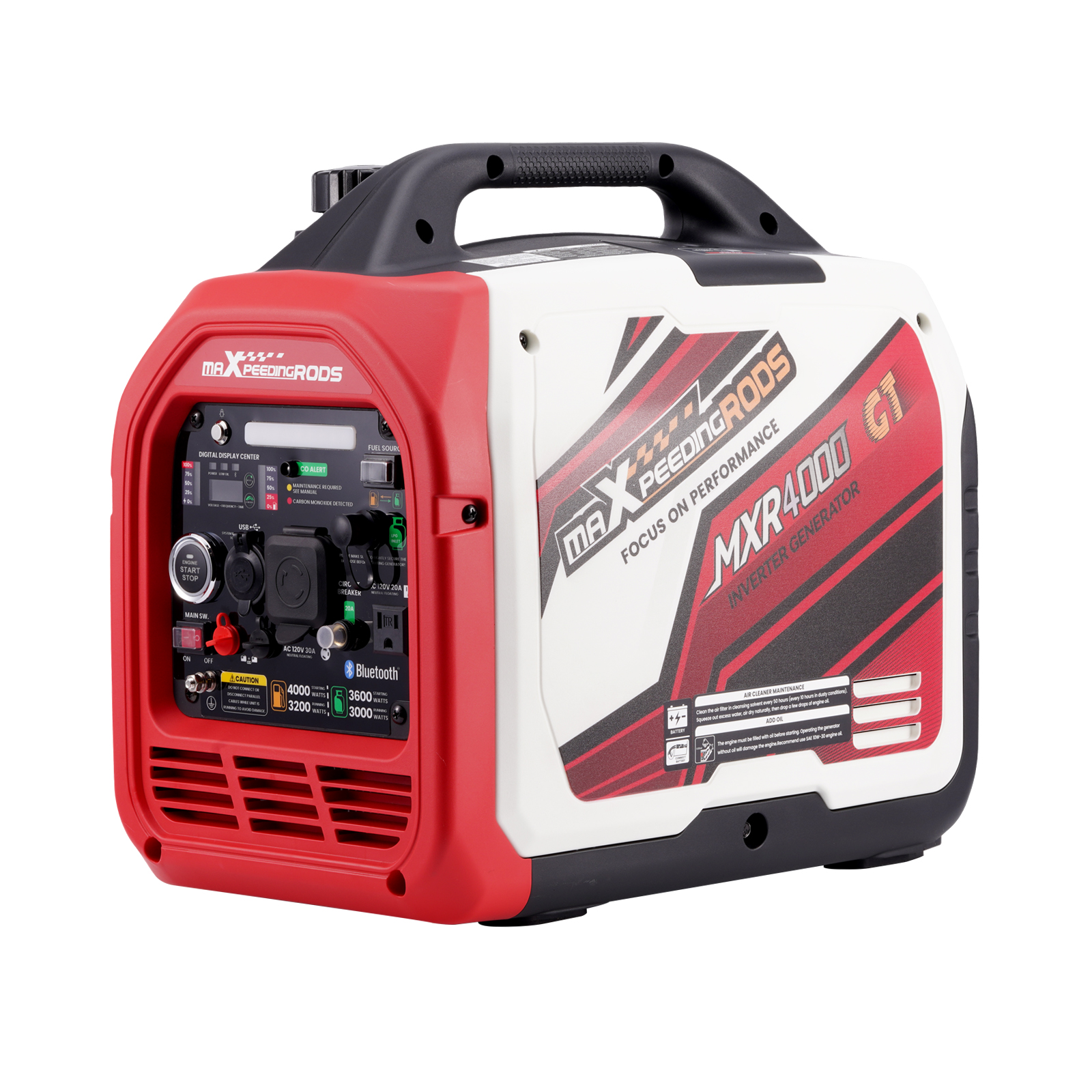 4000W Dual Fuel Inverter Generator Portable Quiet E-Start Bluetooth Start for RV