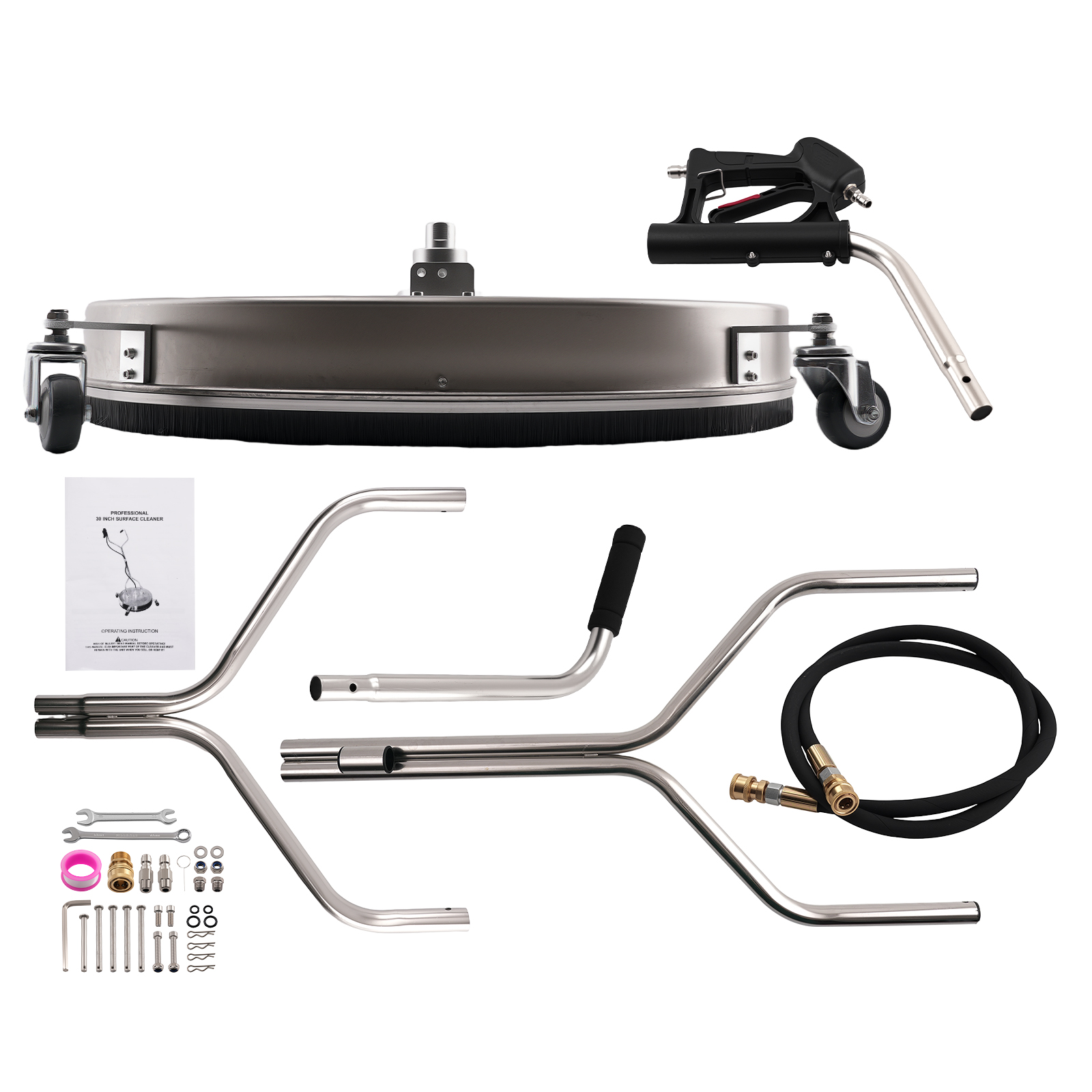 30 inch Pressure Washer Surface Cleaner 6000 PSI Stainless Steel 3/8