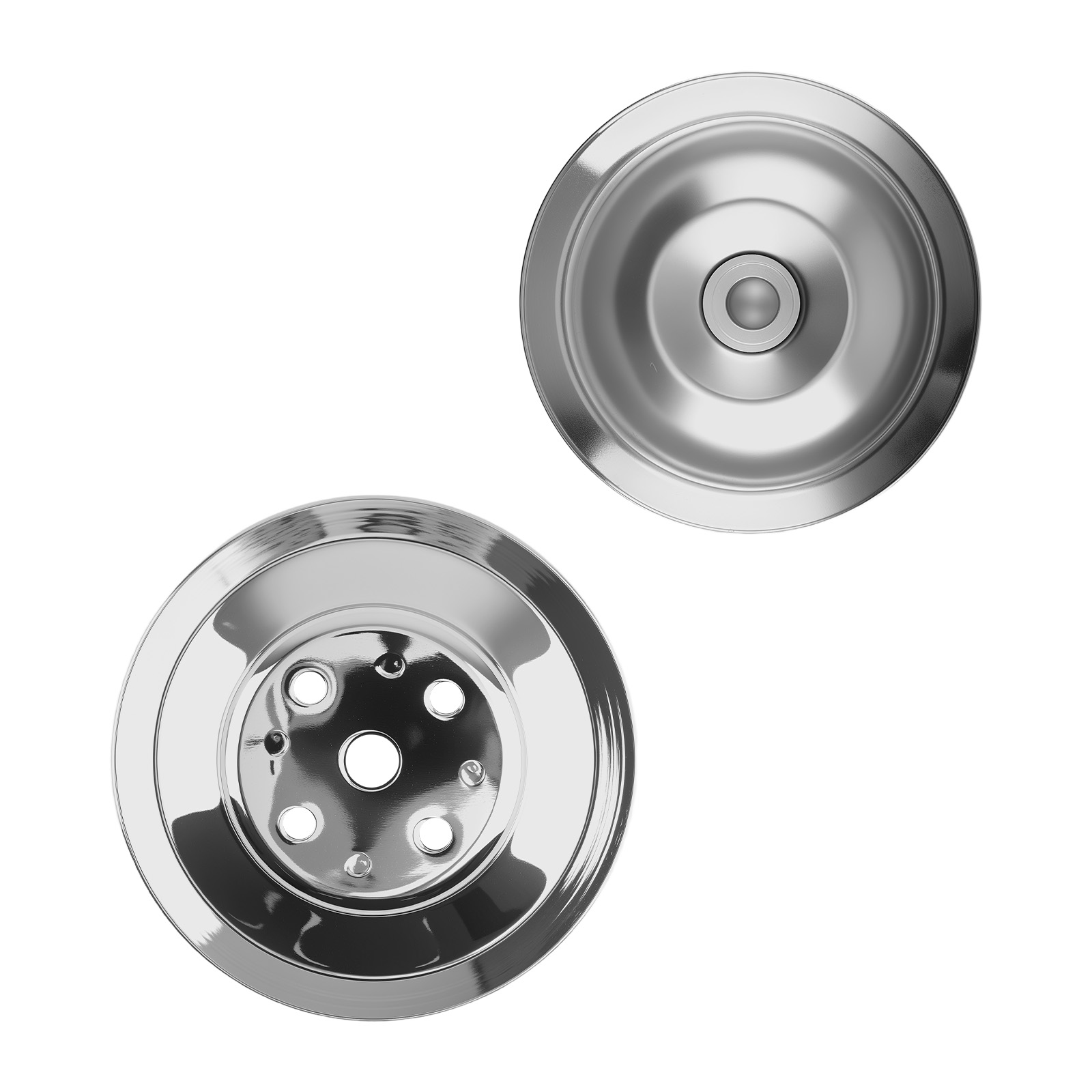 BBC Chrome Steering Pulley for Chevy 396 427 454 Crankshaft Water Pump Kit