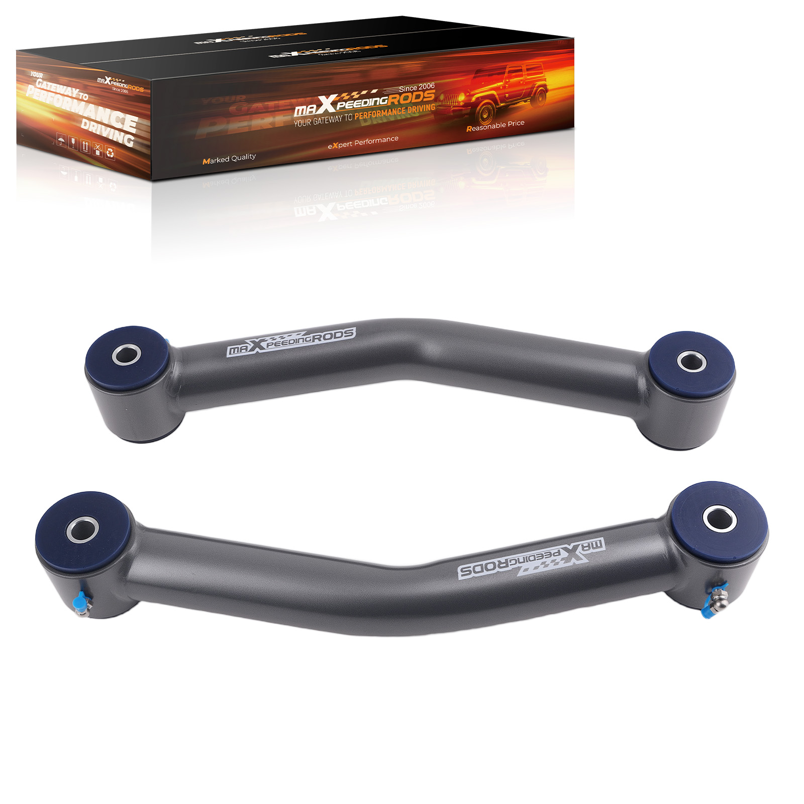 Fixed Lower Control Arms for Wrangler TJ LJ Poly Bushing w/ Zerk Fitting 3-4.5