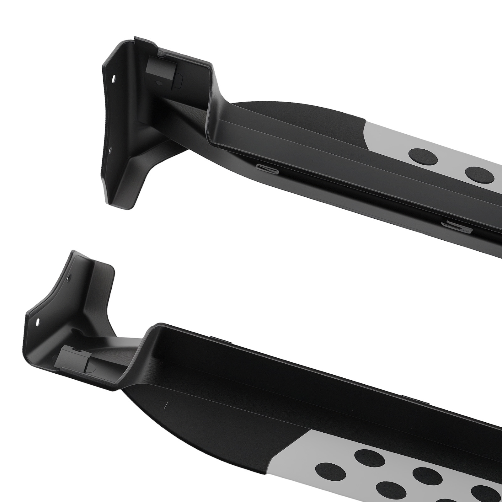 Aluminium Side Running Boards for Nissan X-Trail T32 14-20 Black Non-Slip Pair