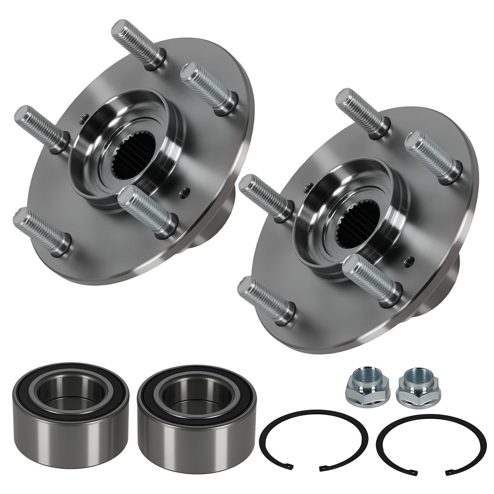 Front Wheel Hub Bearings Pair 2 for Honda Civic Accord Element Acura TL ILX TSX