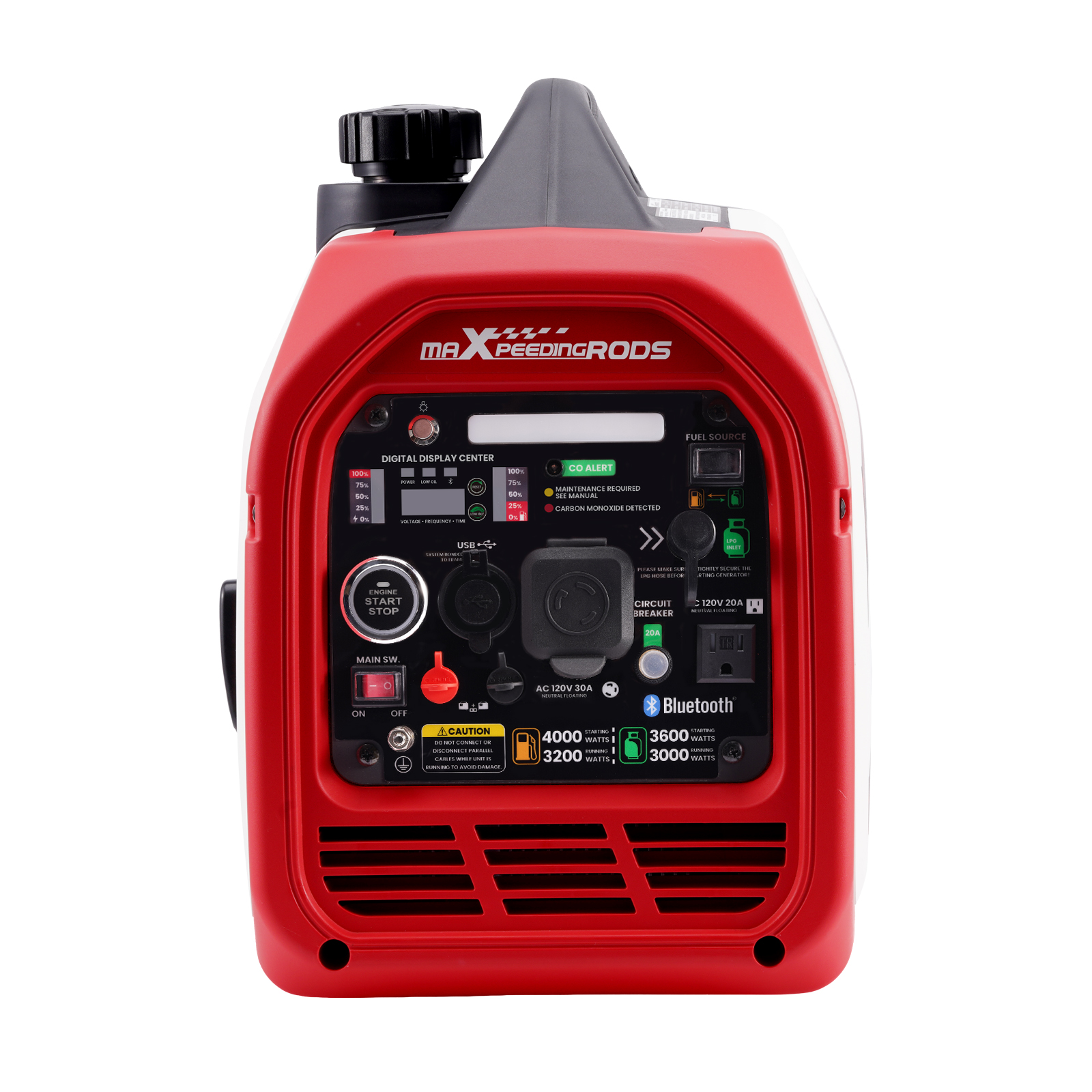 4000W Dual Fuel Inverter Generator Portable Quiet E-Start Bluetooth Start for RV