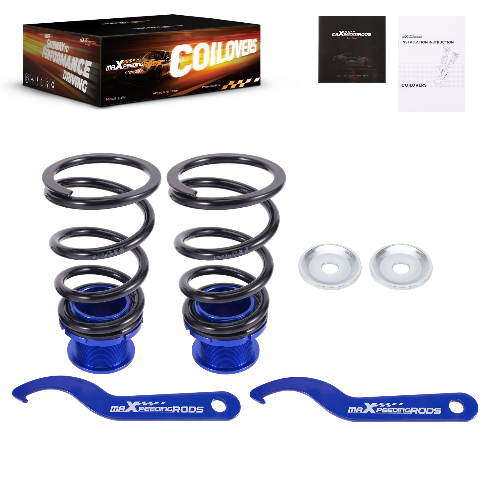 Adjustable Coilover for Ford Mustang 1994-2004 SN95 GT Camber Plate Front Rear