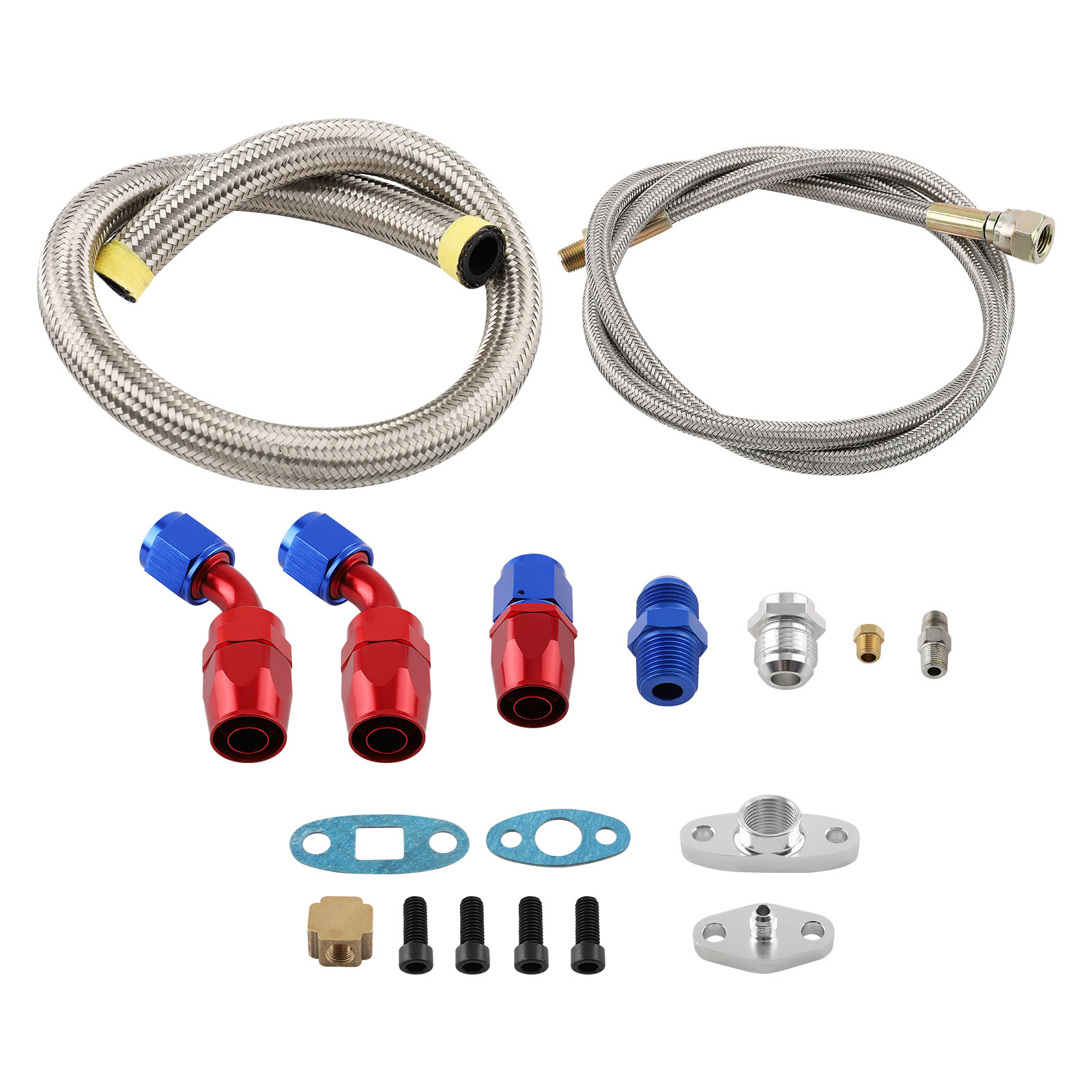 T3 T4 T04E Universal Turbo Turbocharger Kit 0.63A/R +Wastegate+Intercooler Hose