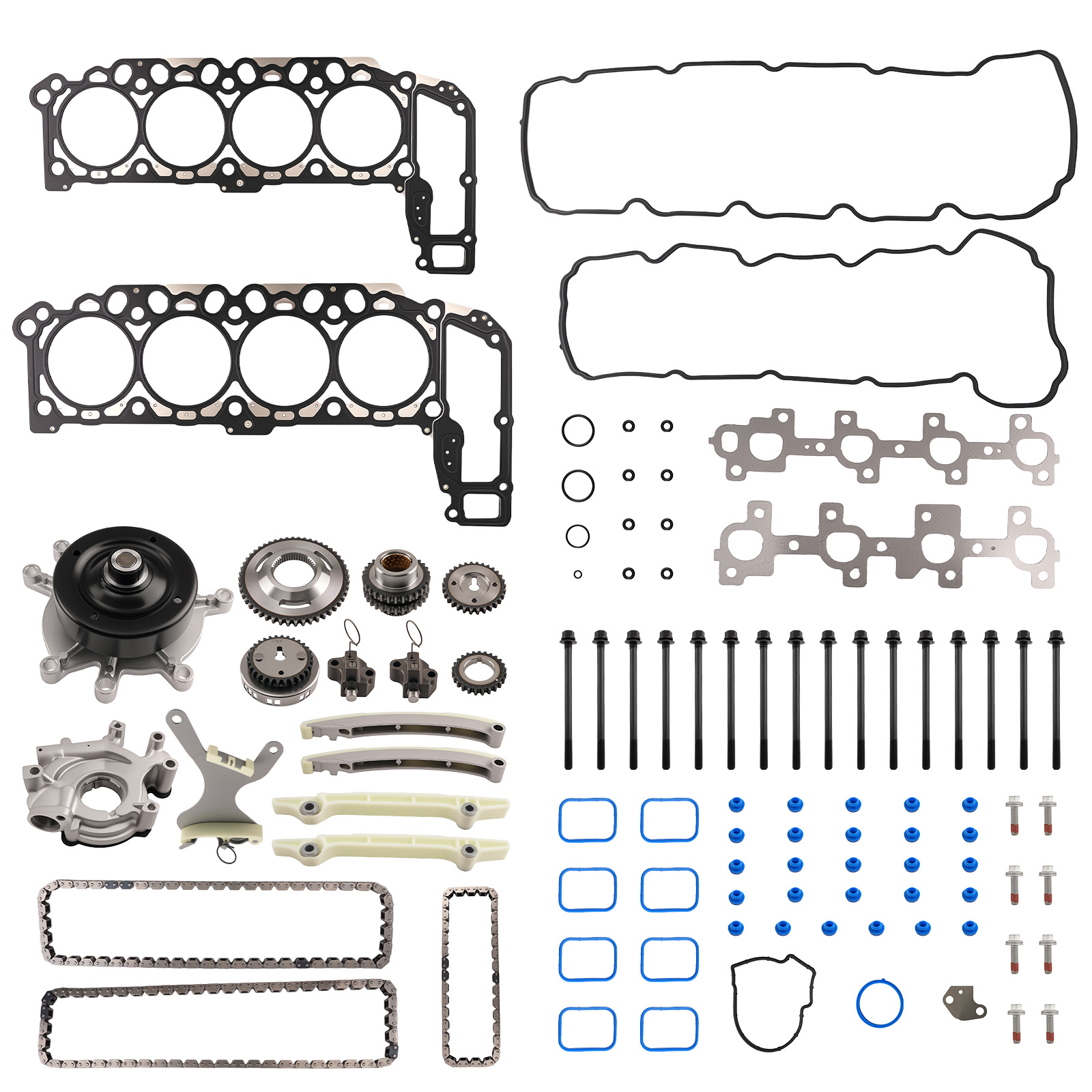Engine Timing Chain Kit + Head Gasket Bolts Set FOR 4.7L 2008-2013 Dodge Ram