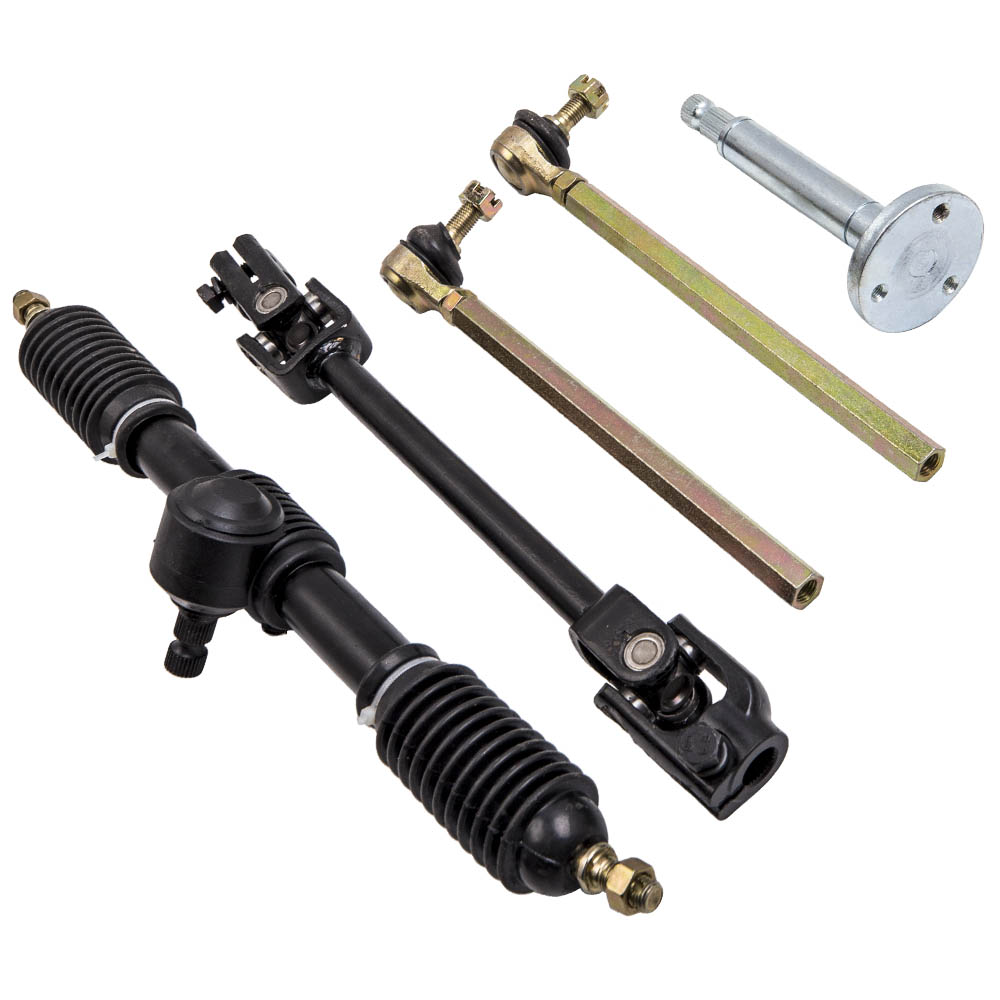 Steering Wheel Parts Assembly Kit 110cc Go Kart Power Steering Gear Rack Shaft