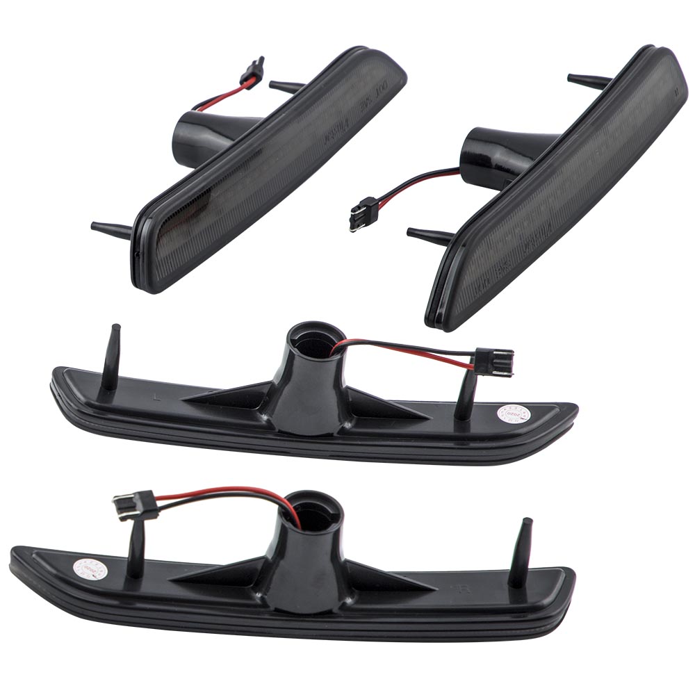 Black 4pcs Front Rear LED Side Marker Light Lamp For Ford Mustang 2010-2014