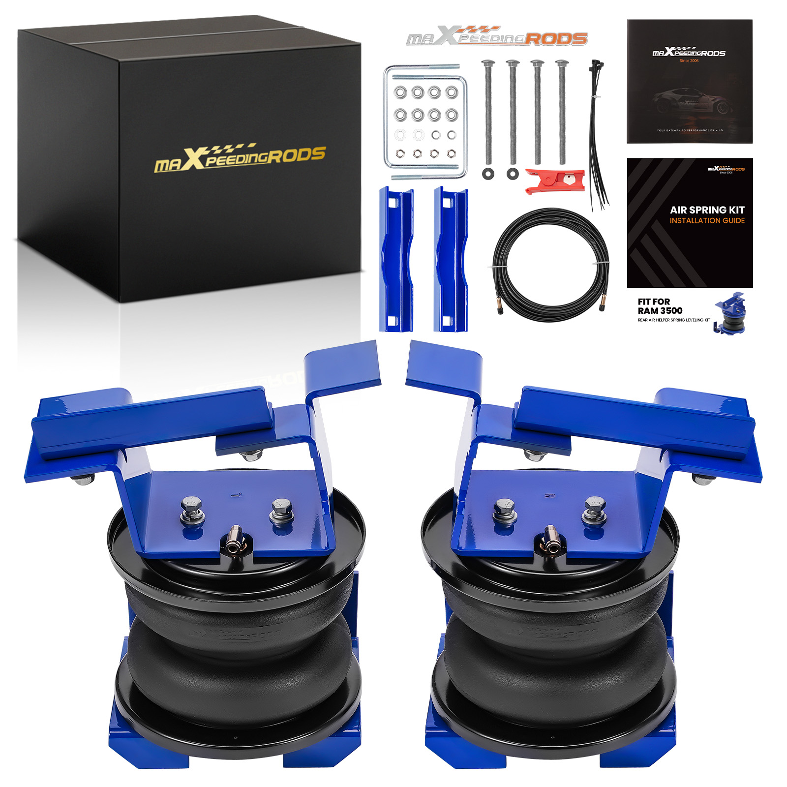 Air Spring Bag Suspension Leaf Helper Kit For Dodge Ram 3500 RWD/4WD 2019-2024