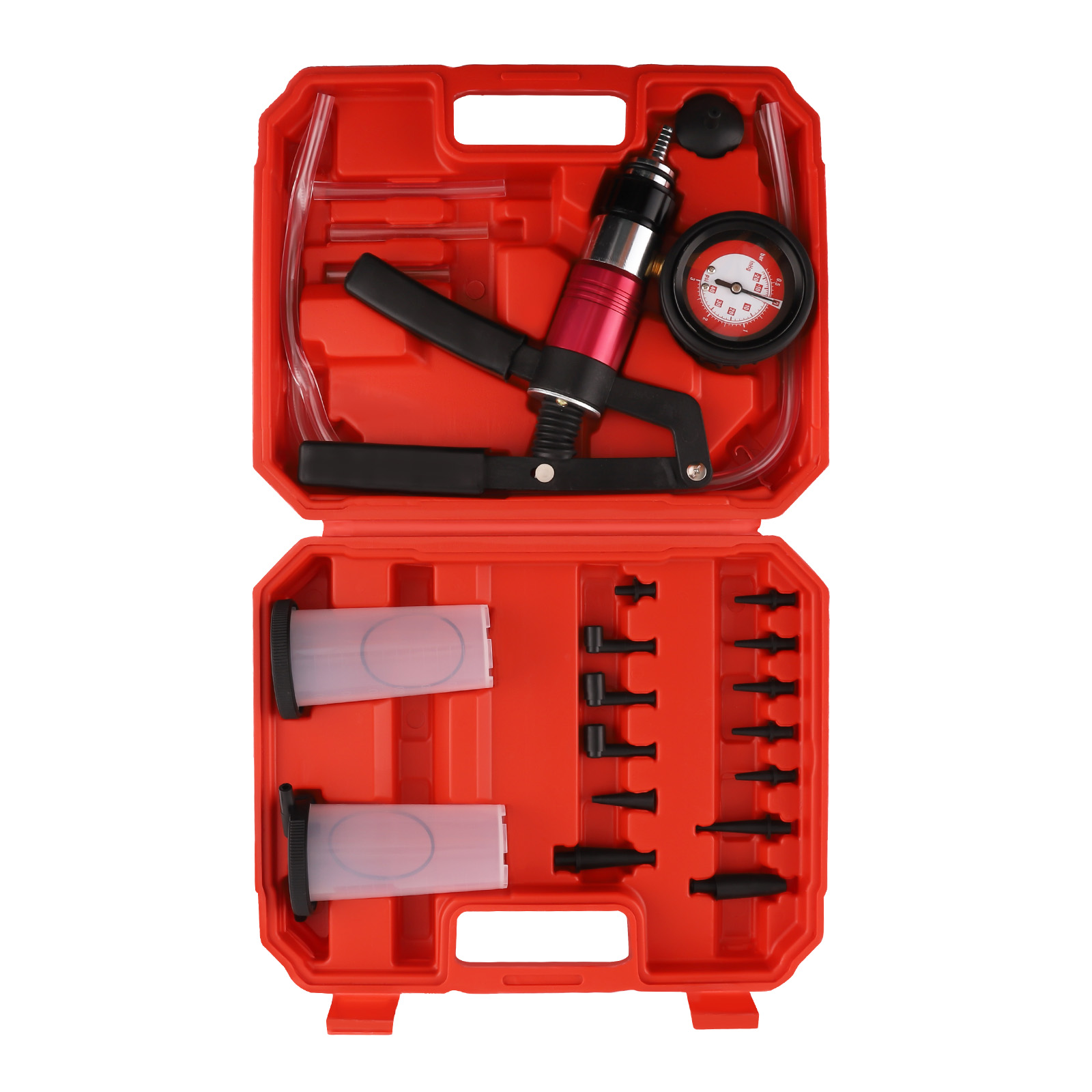 Hand Held Vacuum Pressure Pump Tester Brake Fluid Bleeder Bleeding Adaptors Tool