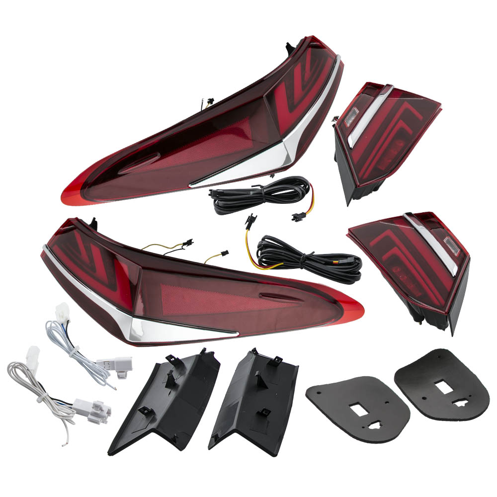 Red Driver + Passenger Side LED Brake Tail Light for Toyota Camry 2018-2020