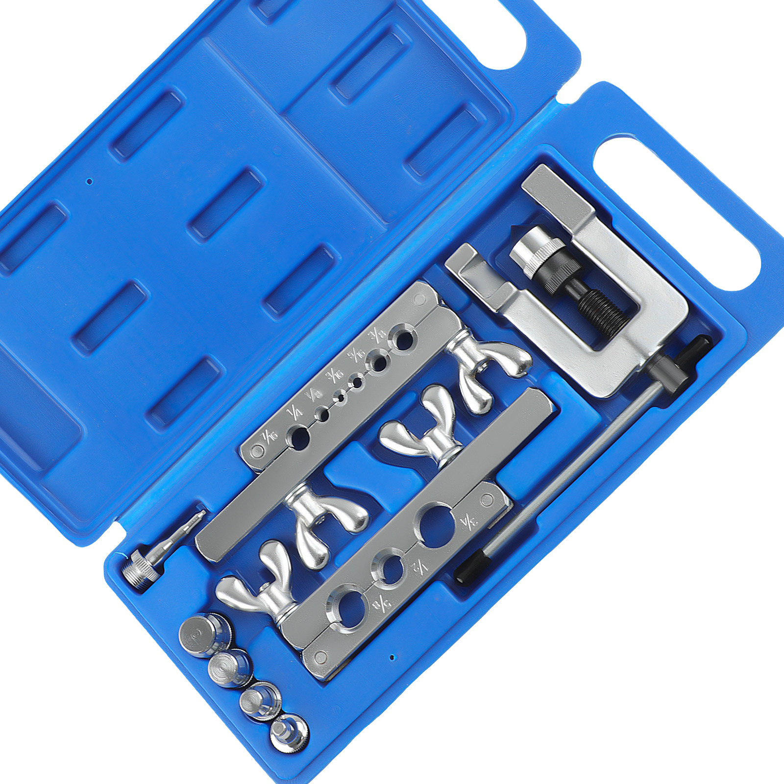 Flaring Tool Kit w/ Swivel Type Swaging Adapters 45 Degree Tubing 1/8 to 3/4