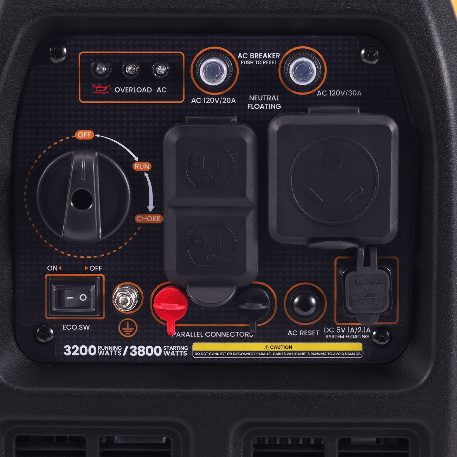 Portable Inverter Generator 3800W 58dB Eco Mode For  Camping & Emergency Power