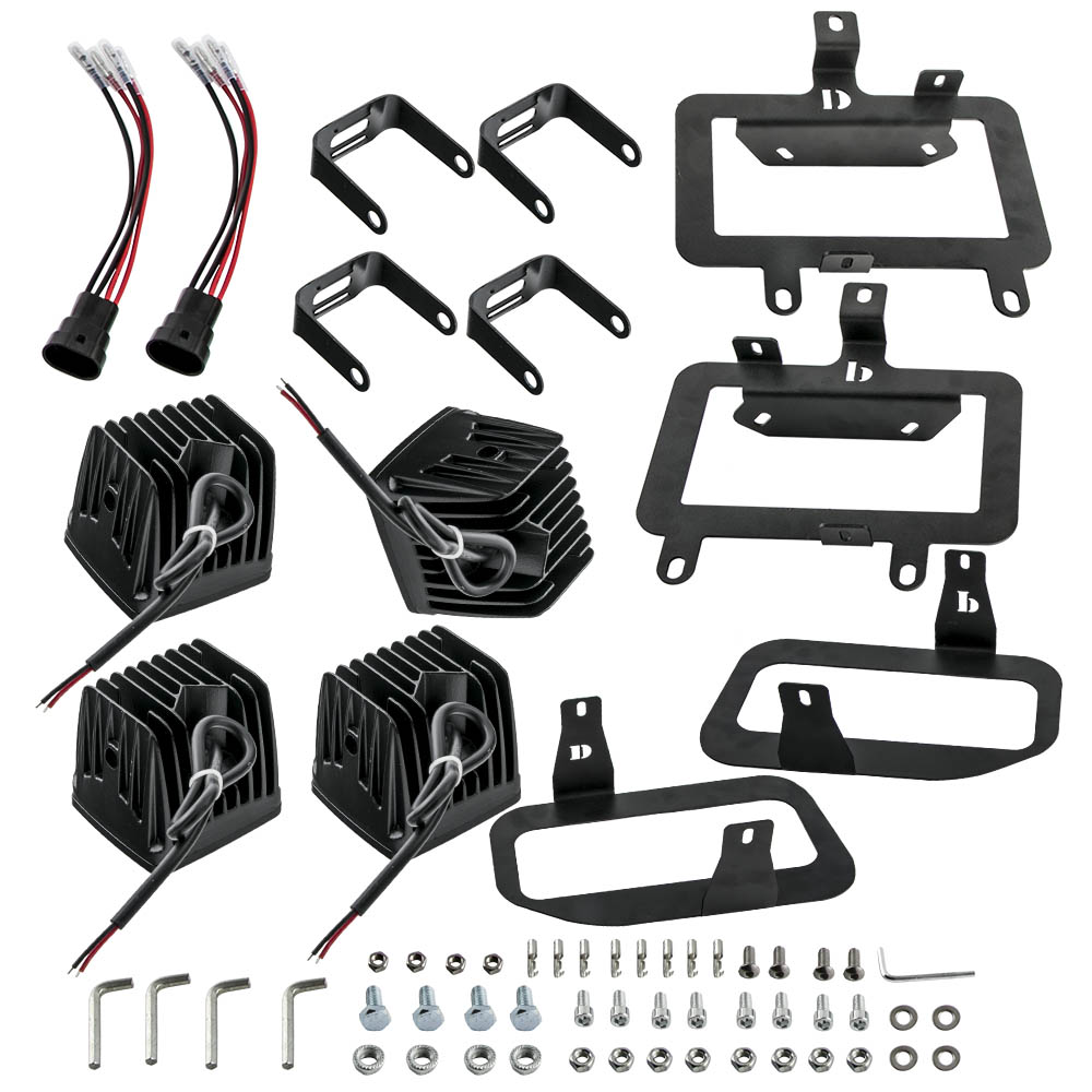 LED Fog Light Lamp Pods Bumper Mount Kit Plug Wire For Ford F150 2015 2016 24W