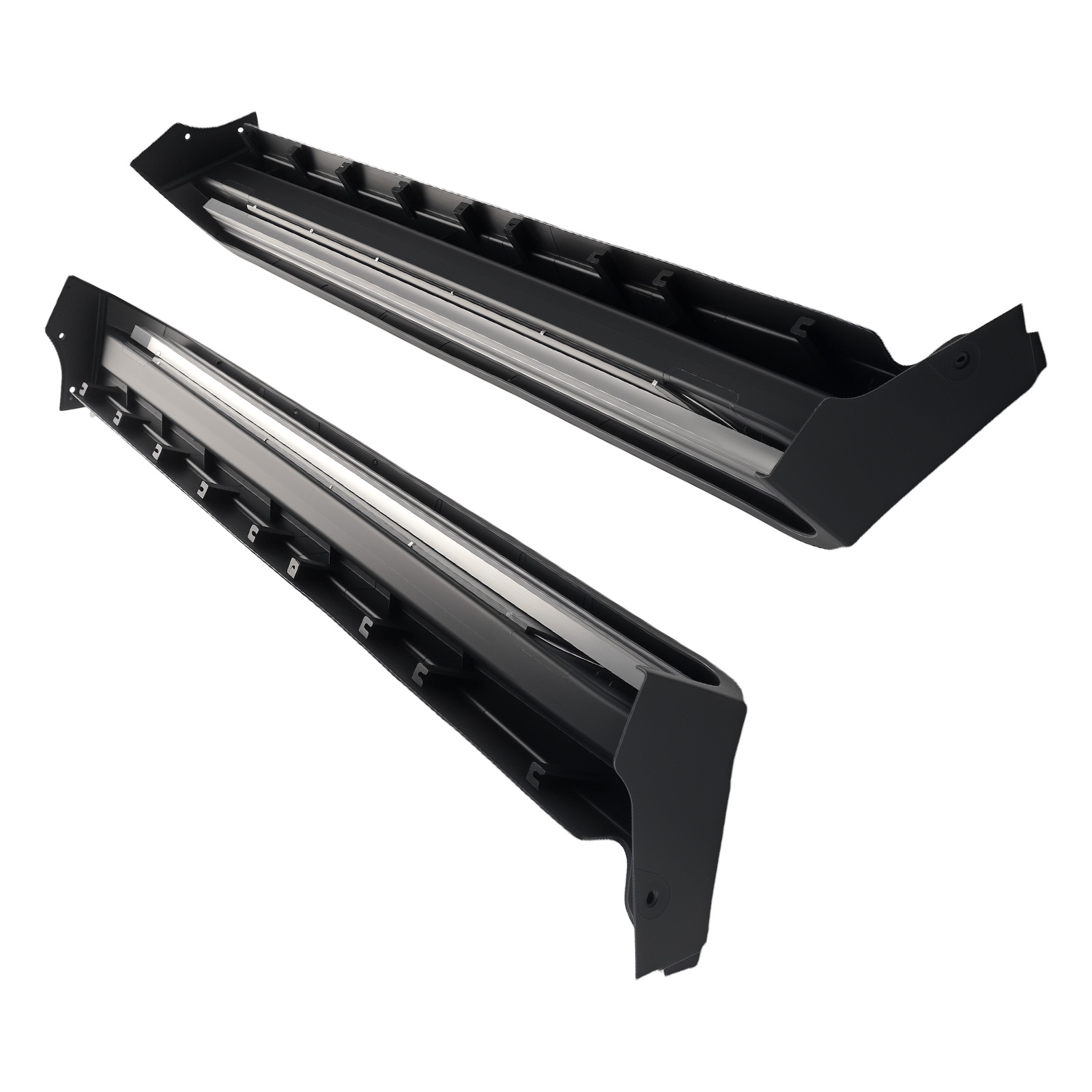 Aluminium Side Running Boards for Nissan X-Trail T32 14-20 Black Non-Slip Pair