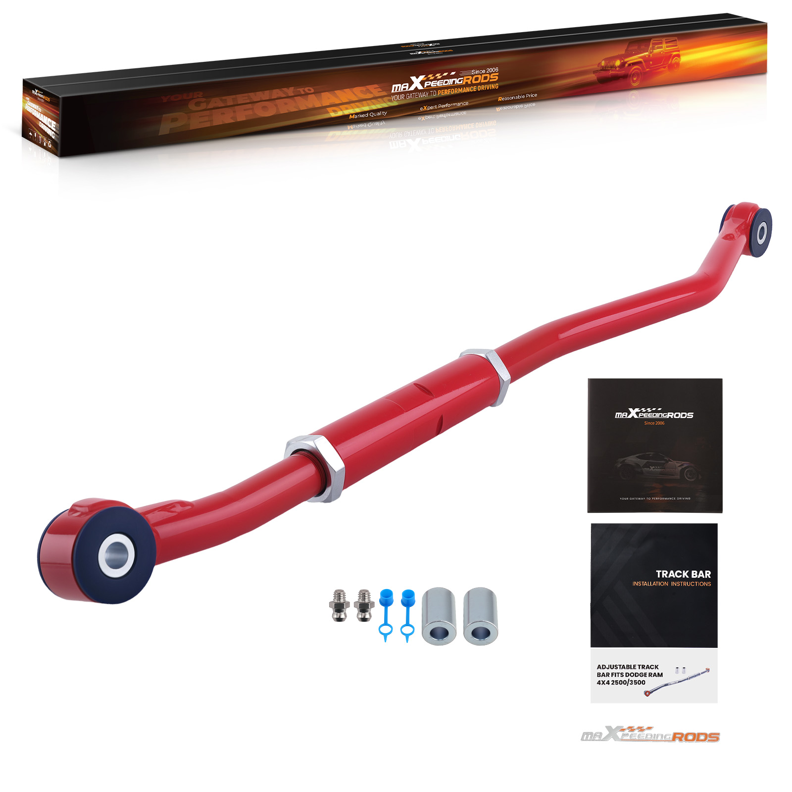 Front Adjustable Panhard Bar Rod w/ Hardware For Dodge Ram 2500 2''-6'' Lift