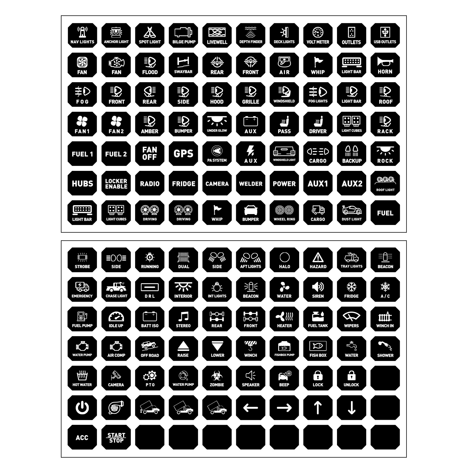 RGB Control Panel 12 Gang For Universal Off-road UTV ATV Touch Switch Aluminum