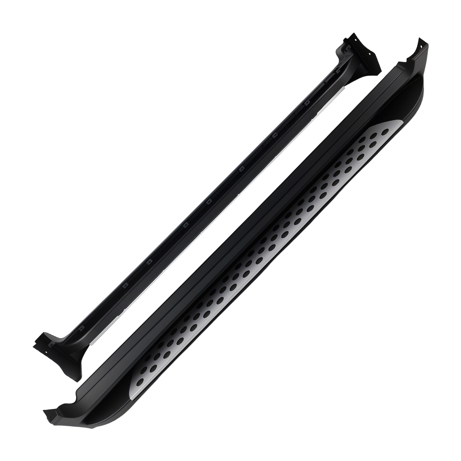 Aluminium Side Running Boards for Nissan X-Trail T32 14-20 Black Non-Slip Pair