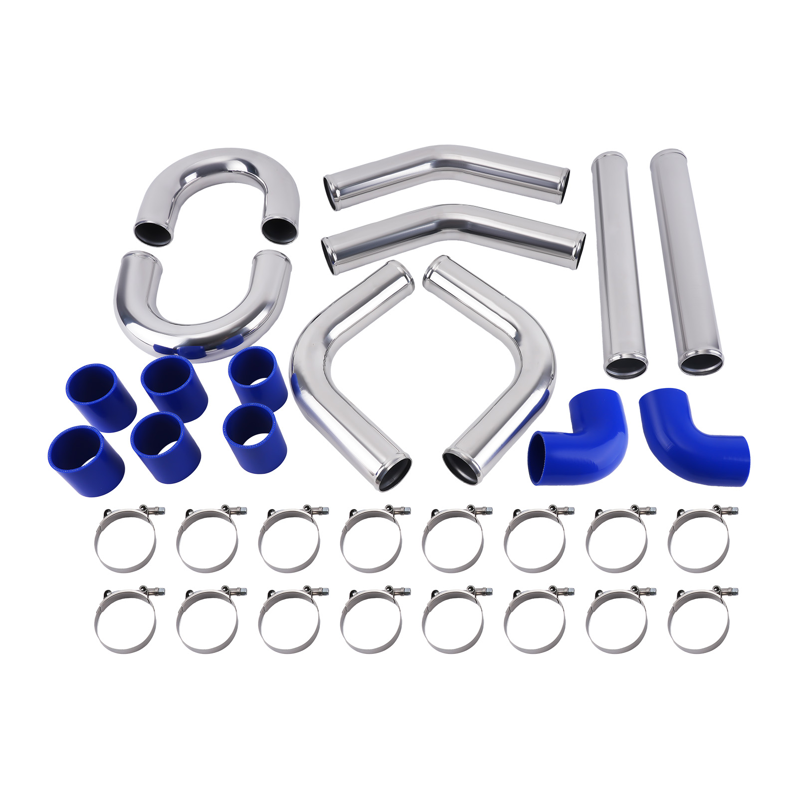 Aluminum 2.5inch 64mm Turbo Intercooler Piping Kit Pipe Hose with Clamps New