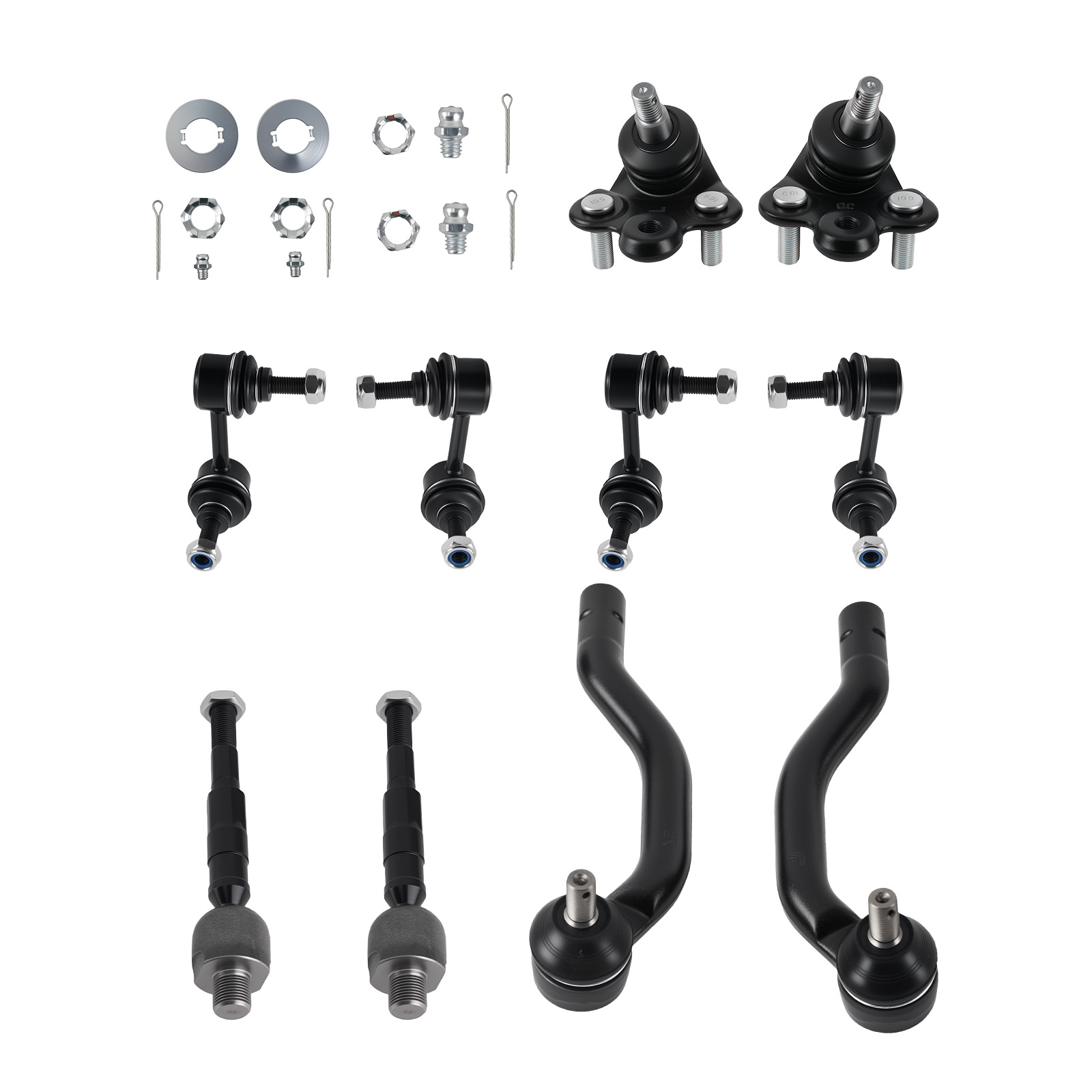 12x Front Lower Control Arms Sway Bar Tie Rod End Links for Honda Civic 2006-11