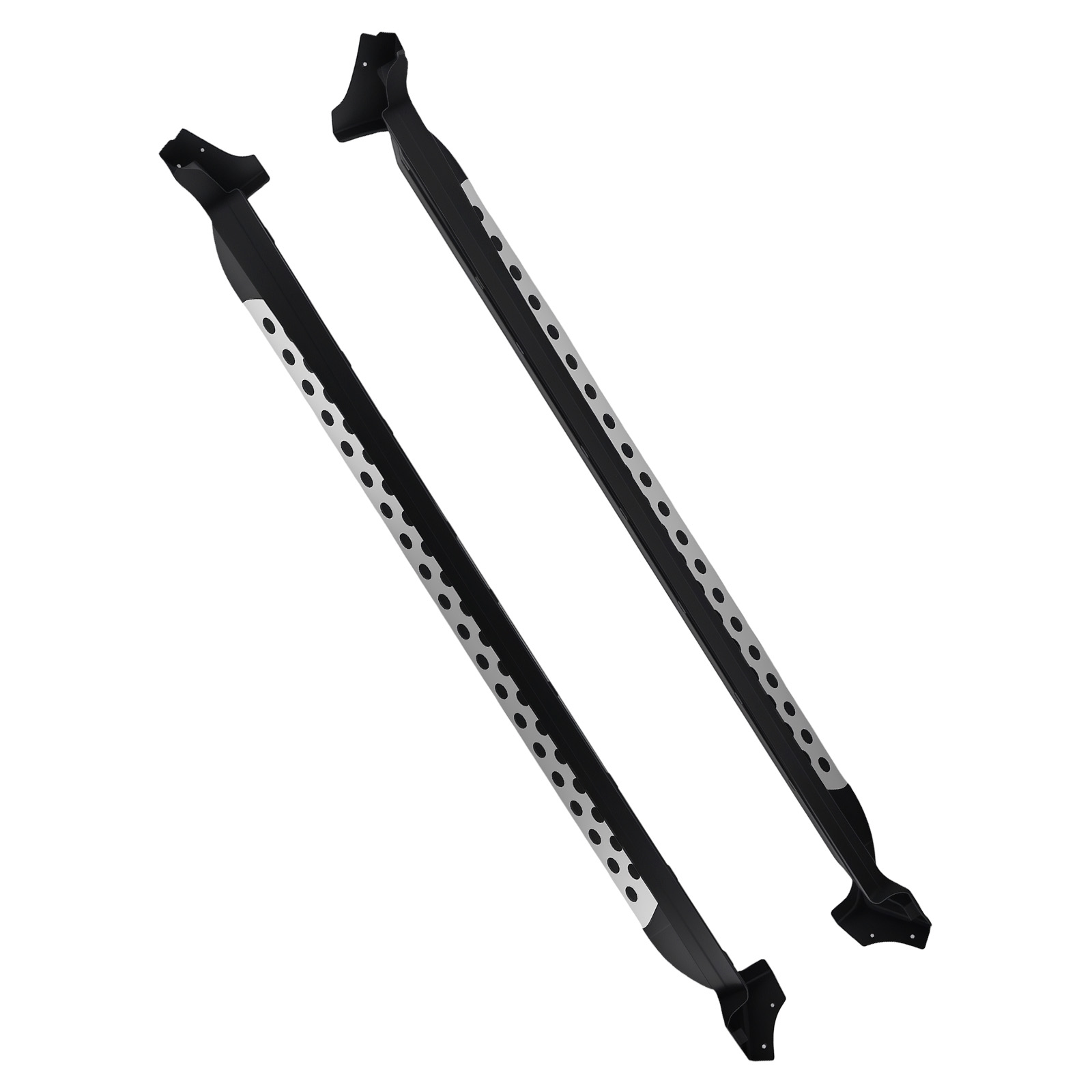 Aluminium Side Running Boards for Nissan X-Trail T32 14-20 Black Non-Slip Pair