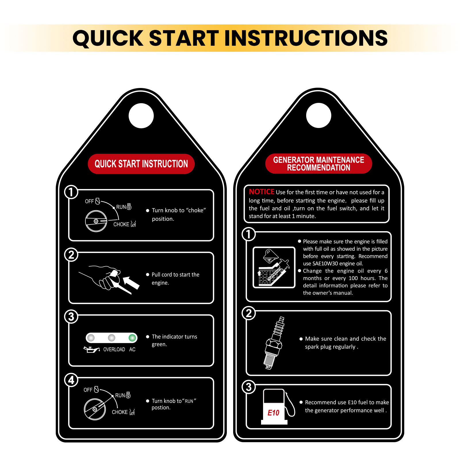 Inverter Generator 3500W Portable Gas Power  4-Stroke Air-cooled compact for RV