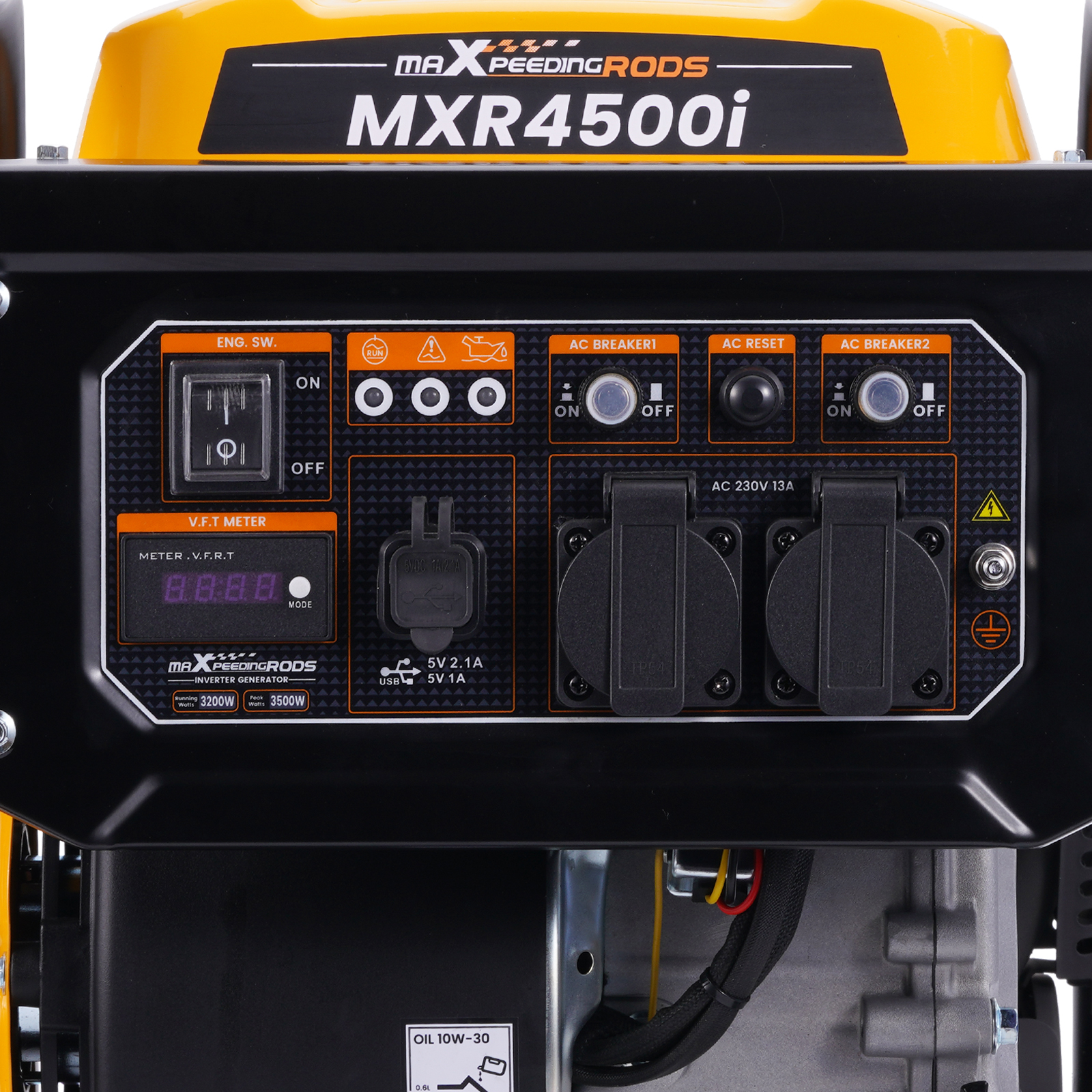 Inverter Generator 3500W Digital Display USB Ports Camping Outdoor UK Plug