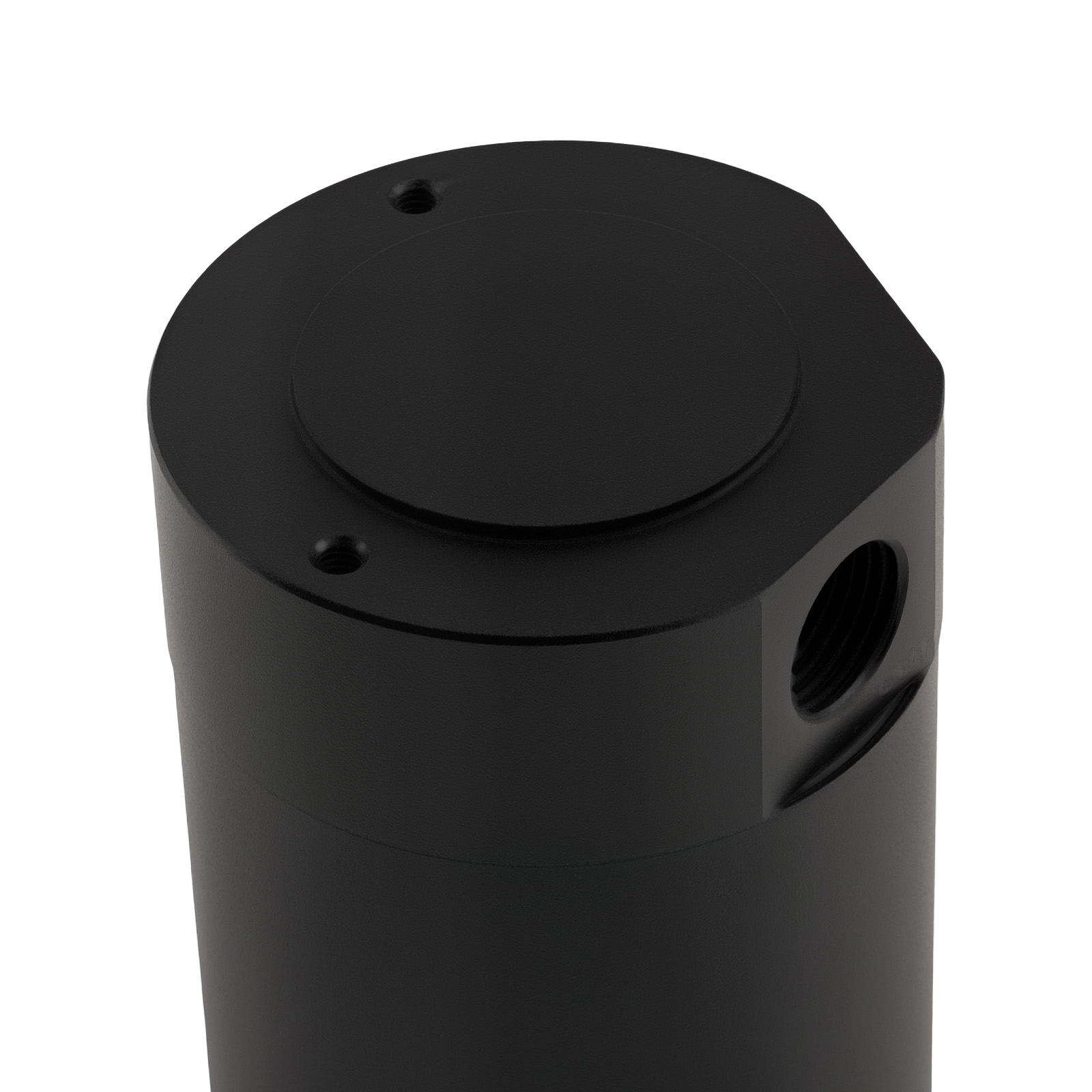 Baffled Aluminum Oil Catch Can 2 Port Oil Catch Tank Reservoir Universal Black